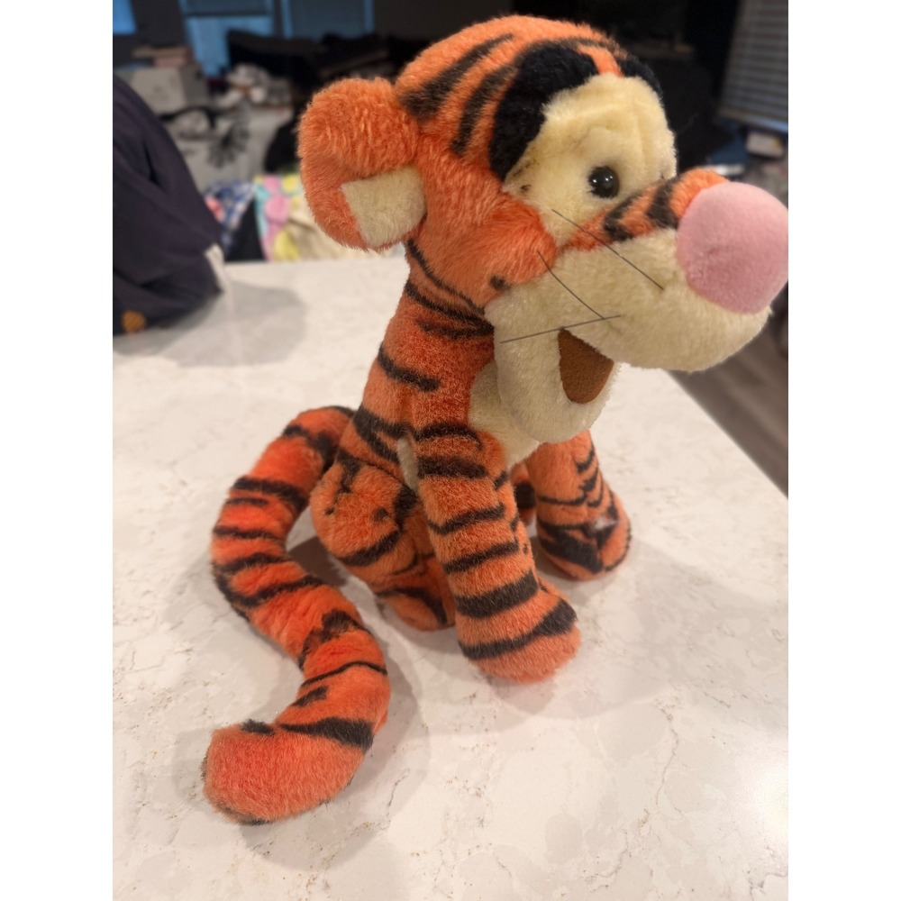Disney Winnie the Pooh Tigger Plush Stuffed Animal Orange Black Kids Toy Vintage